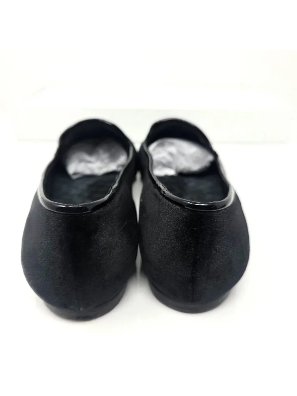 TORY BURCH Easton Black Velvet Slipper Loafer Flats embroidered beetle logo 7 M - Picture 7 of 10